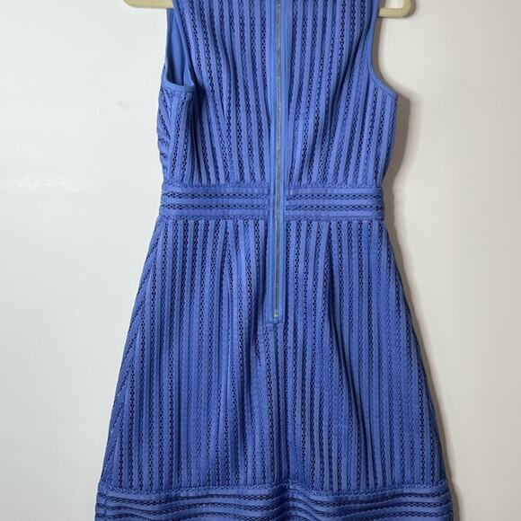 J.CREW PERIWRINKLE EYELET LACE FIT‎ & FLARE DRESS SIZE 0 - Picture 5 of 8